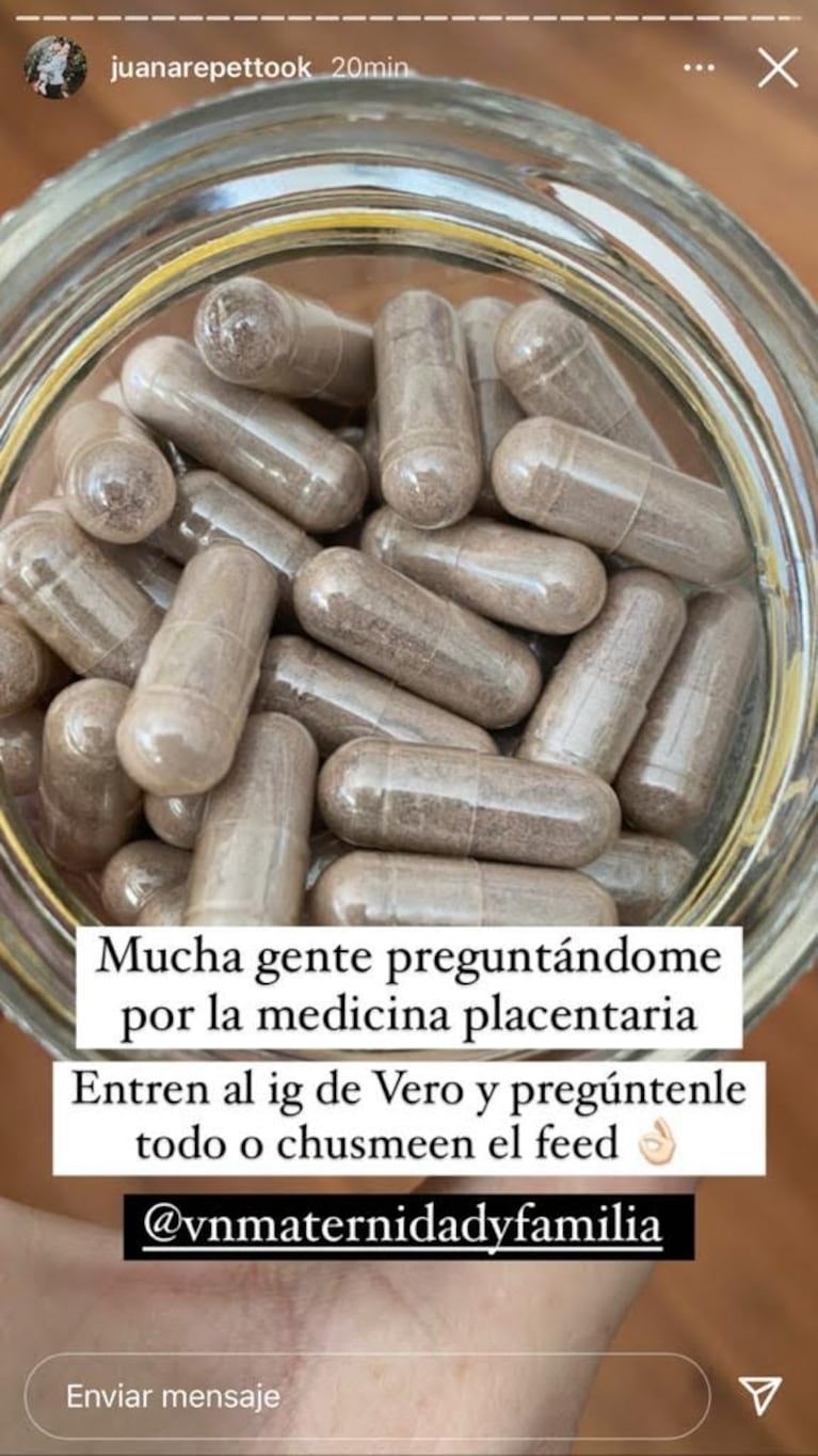 Juana Repetto reveló que hicieron medicina con la placenta de su bebé recién nacido: "También quiero hacer una ceremonia"