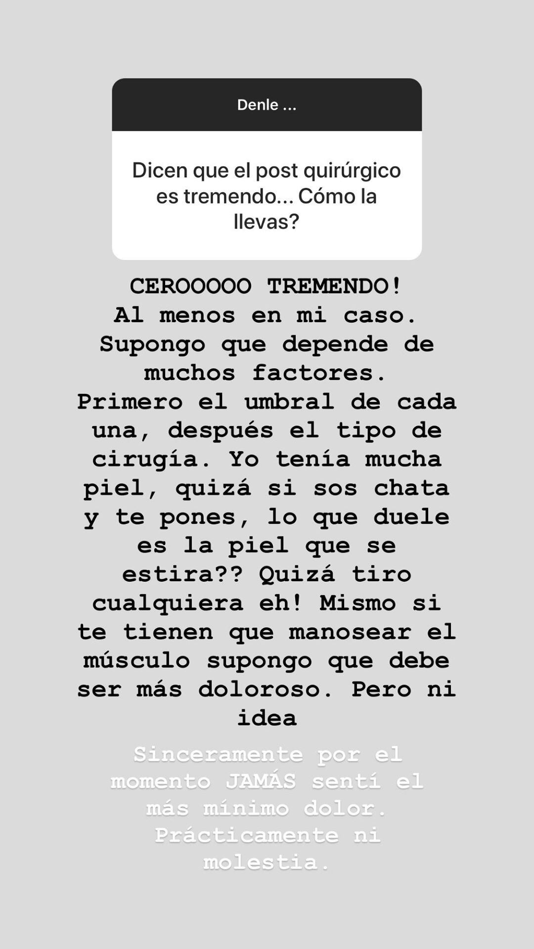 Juana Repetto se hizo las lolas y contó en Instagram por qué tomó la decisión: "Amamanté 3 años y me quedaron muy mal"
