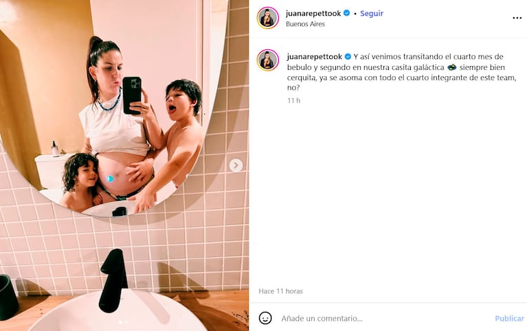 Juana Repetto, separada, embarazada y recién mudada con sus hijos (Foto: Instagram)