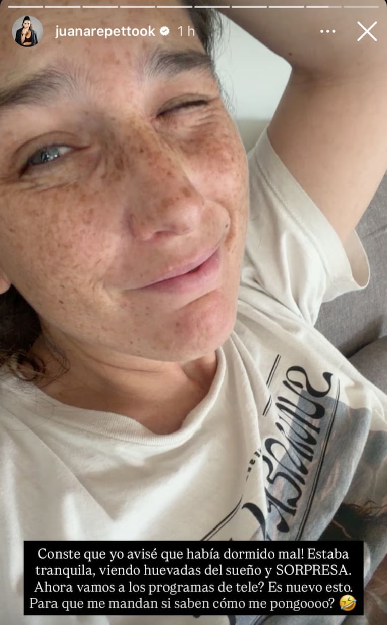 Juana Repetto y su descargo contra su ex. Captura: Instagram juanarepettook