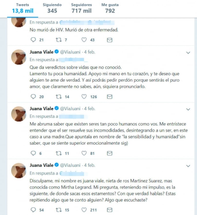 Juana Viale, al cruce de una escandalosa teoría de un seguidor sobre Mirtha Legrand: "¿Con qué verdad hablás?"