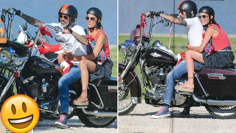 Juana Viale junto a un nuevo amigo: exdiplomático fashion y motoquero. (Foto: revsita Caras)
