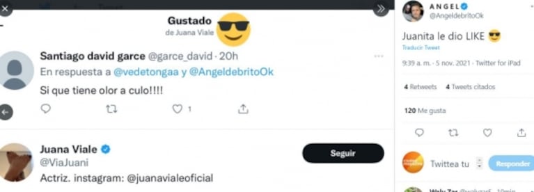 Juana Viale reaccionó tras dar like por error a un tweet sobre el motivo de la separación de China Suárez y Nacho: "¿Hay que aclarar todo?"