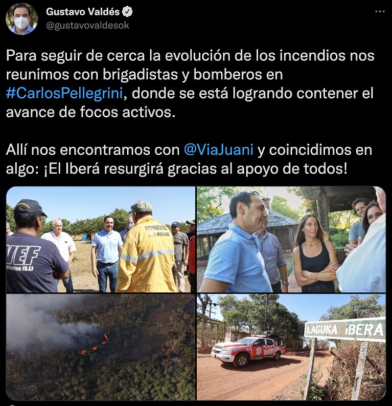 Juana Viale y Agustín Goldenhorn viajaron a Corrientes: "Resurgiremos gracias al apoyo de todos"