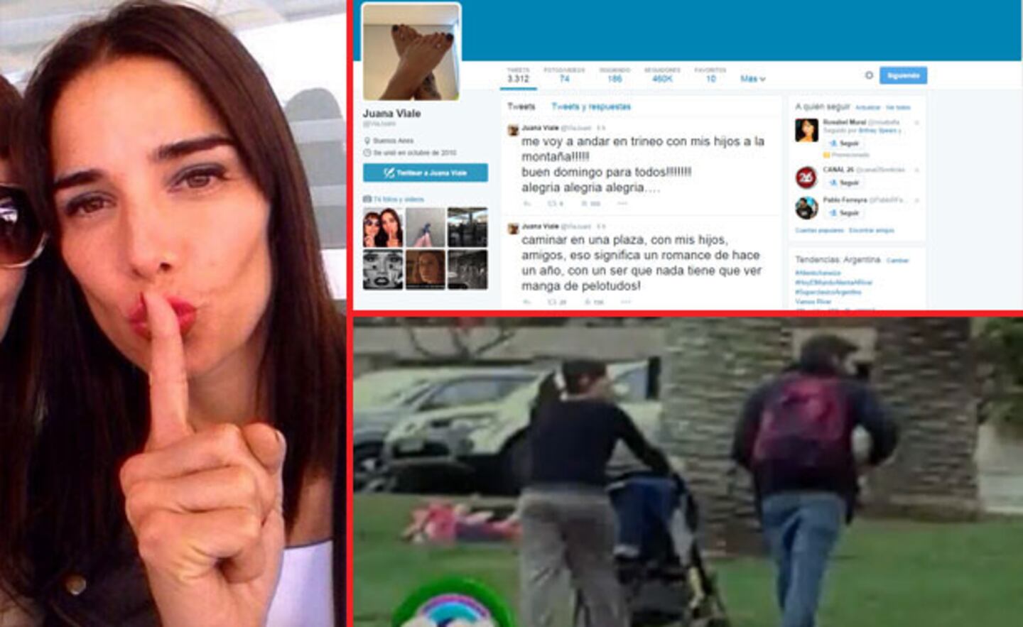 Juana Viale y la furiosa desmentida a su supuesto romance. (Foto: Twitter y captura de TV)