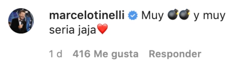 Juanita Tinelli lanzó una jugada producción de fotos y Marcelo reaccionó orgulloso: "Muy bomba"