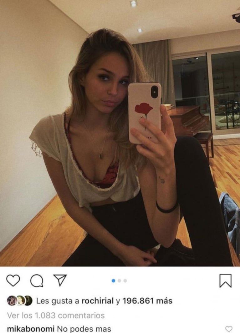Juanita Tinelli posteó una foto sexy tras la operación y su ¿novio? Mika Bonomi la piropeó