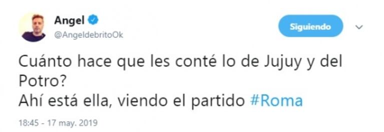 Jujuy Jiménez, espectadora de lujo en el partido de Del Potro contra Djokovic en Roma