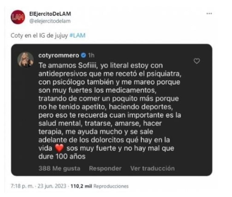 Jujuy Jiménez le puso humor al doloroso momento que atraviesa tras la infidelidad de Bautista Bello: "Aquí, posando"