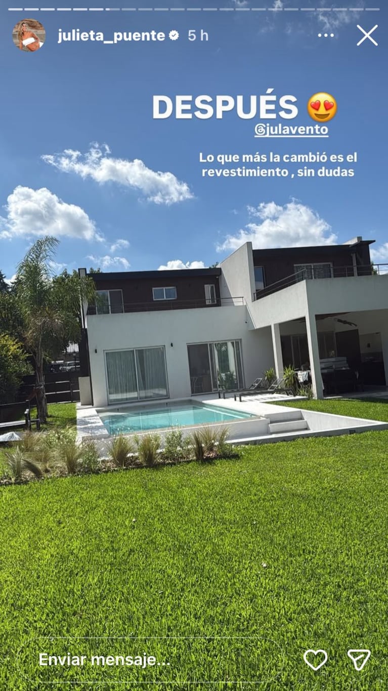 Juli Puente mostró cómo quedó su casa a un año de la mudanza (Foto: Instagram/@julieta_puente).