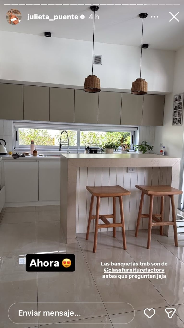 Juli Puente mostró cómo quedó su casa a un año de la mudanza (Foto: Instagram/@julieta_puente).