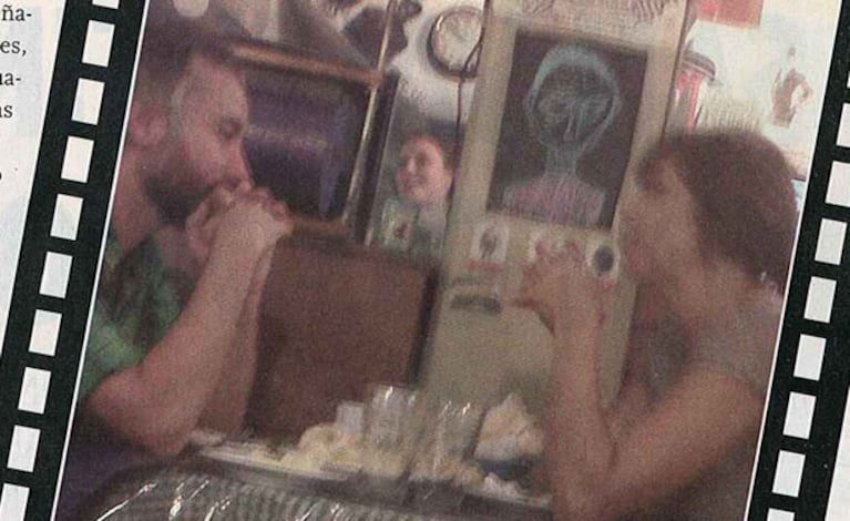 Julia Mengolini y Diego Iglesias, juntos en un restaurante (Fotos: El Sensacional). 