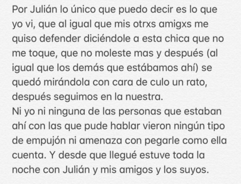 Julián Serrano fue acusado por la cantante Dakillah Warapp de agredirla en una fiesta: la respuesta del actor