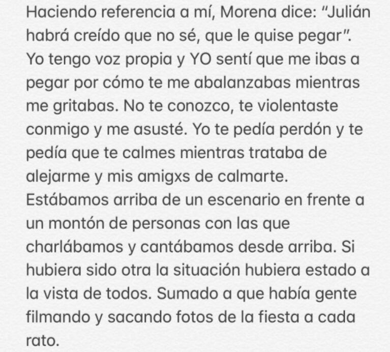 Julián Serrano fue acusado por la cantante Dakillah Warapp de agredirla en una fiesta: la respuesta del actor