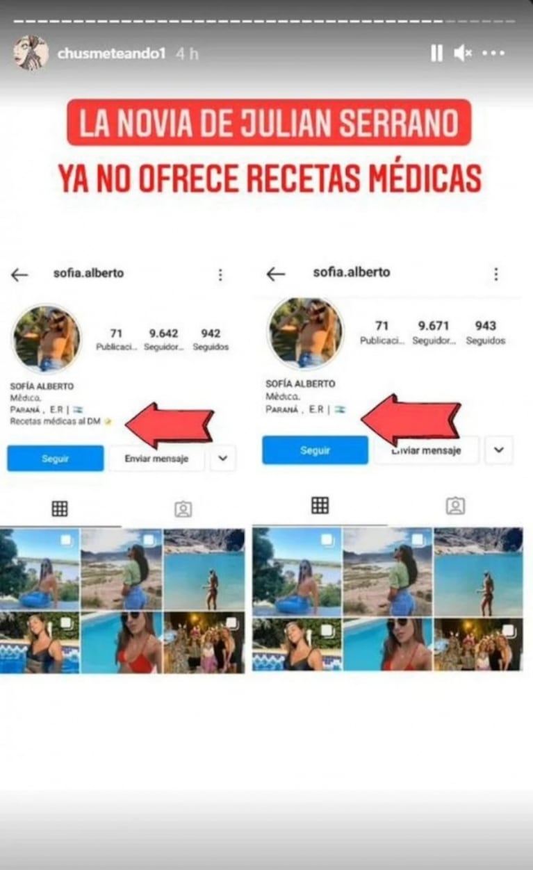 Julián Serrano, polémico con quienes acusan a su novia de vender recetas médicas: "Yo mismo las compro"