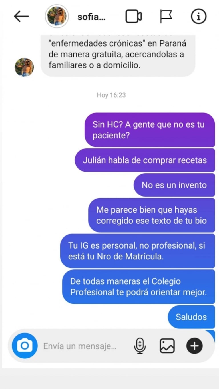 Julián Serrano, polémico con quienes acusan a su novia de vender recetas médicas: "Yo mismo las compro"