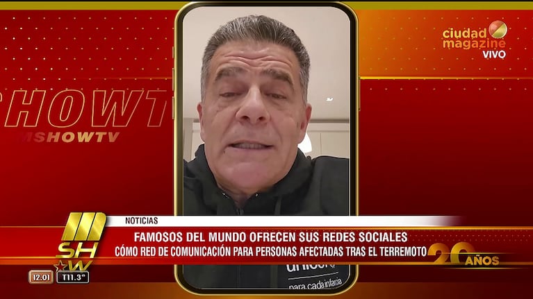 Julian Weich se sumó a las ayudas por la tragedia de Venezuela junto UNICEF (Foto: captura de Mshow).