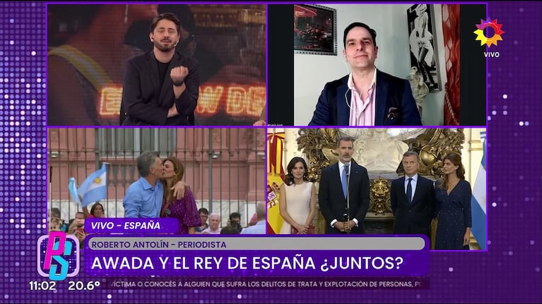 Juliana Awada, Mauricio Macri, el Rey Felipe y la Reina Letizia de España (Foto: captura de eltrece).