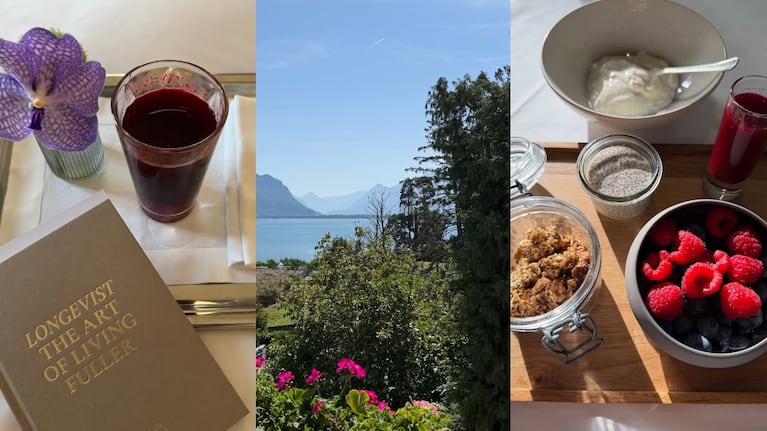 Juliana Awada se instaló en una exclusiva clínica de Suiza: detox, longevidad y alimentación saludable. Crédito: Instagram