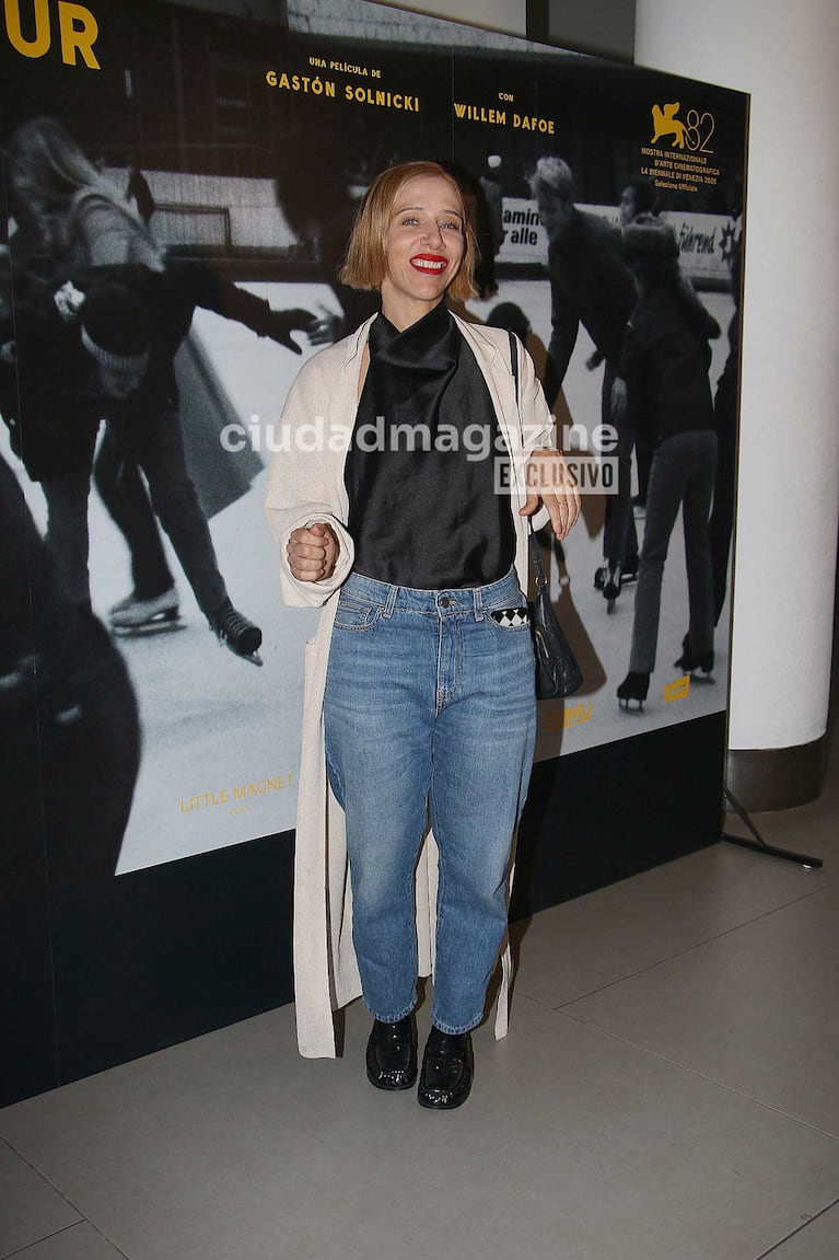 Juliana Gattas estuvo invitada a la visita de Willem Dafoe a Argentina (Foto: Movilpress)