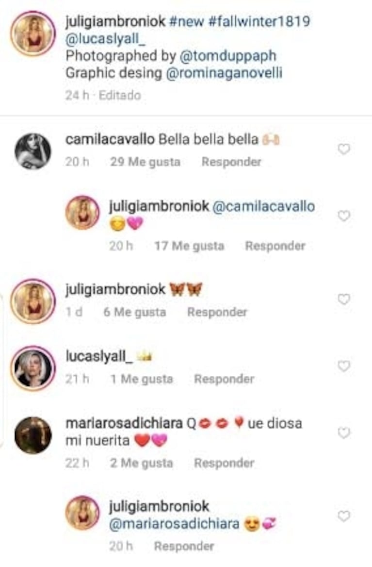 Juliana Giambroni mostró su radical cambio de look y Camila Cavallo le dedicó un tierno piropo