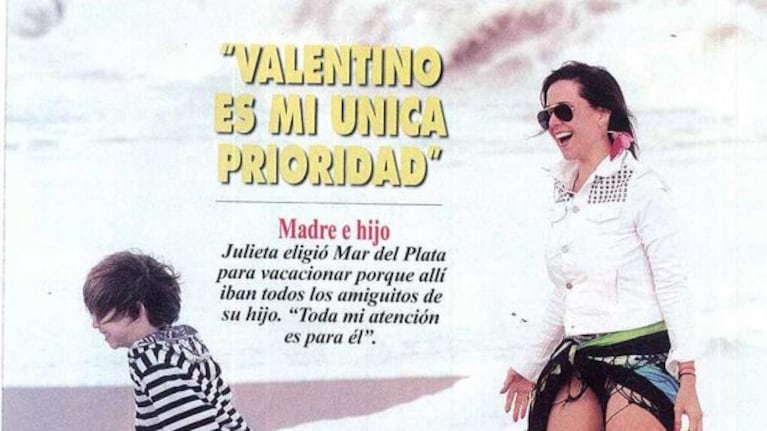 Julieta Camaño y su hijo Valentino. (Foto: revista Pronto).
