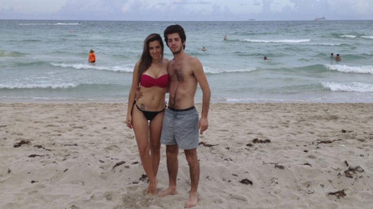 Julieta Camaño y su novio, Francisco Capozzo, en Miami. (Foto: Álbum Julieta Camaño)