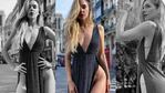 Julieta lució un jugado vestido en París.