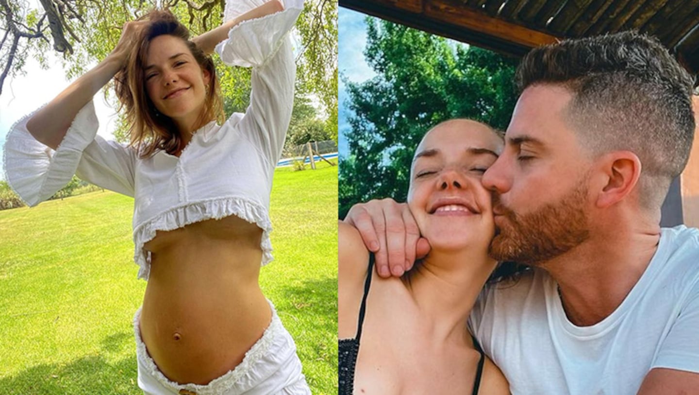 Julieta Nair Calvo compartió una foto luciendo su pancita de embarazo y mimándose con su pareja.