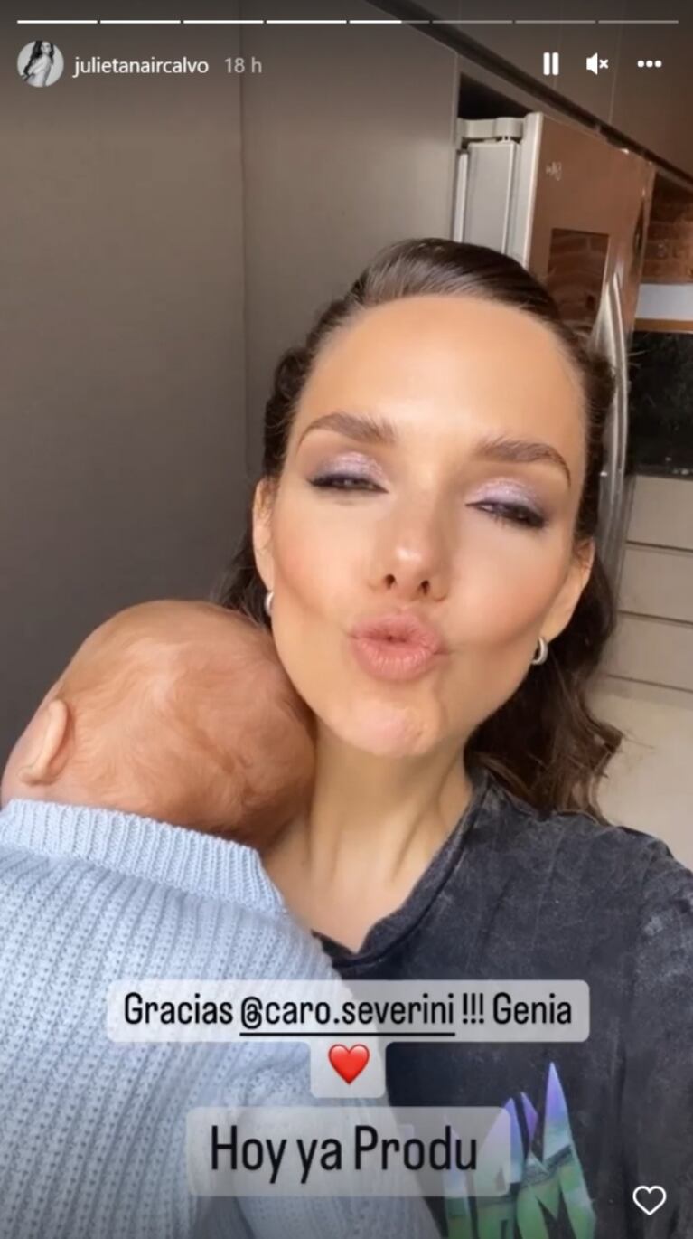 Julieta Nair Calvo llevó a su bebé a la maquilladora