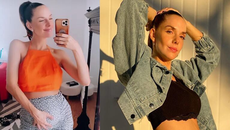 Julieta Nair Calvo lució su pancita de embarazo con dos looks bien diferentes: de playa y lista para salir a pasear.