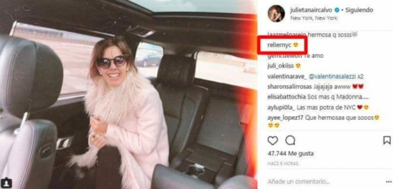 Julieta Nair Calvo, ¿muy cerca de un joven empresario en Nueva York?: tiernos guiños 2.0 ¡y foto delatora!