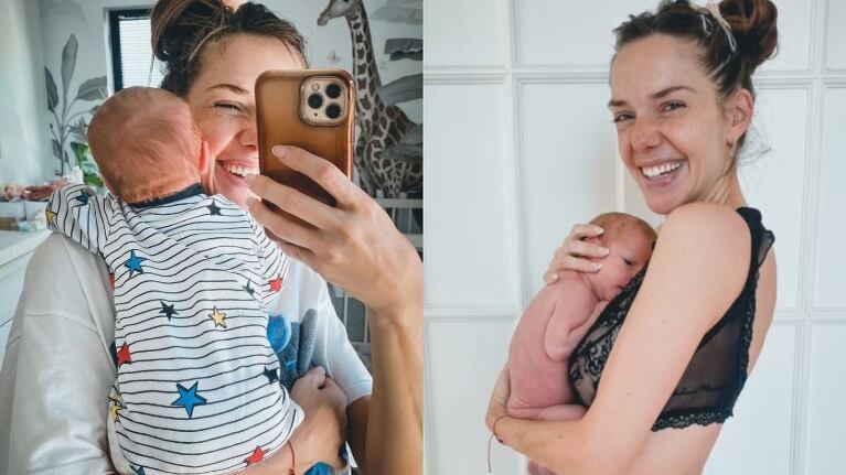 Julieta Nair Calvo reveló por qué no muestra la carita de su bebé recien nacido en las redes (Fotos: Instagram)