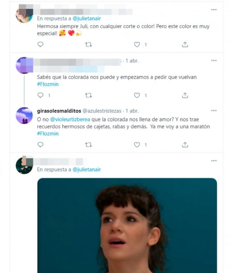 Julieta Nair Calvo revolucionó al fandom de 'Flozmín' con su cambio de look: "Dicen que donde hubo fuego"
