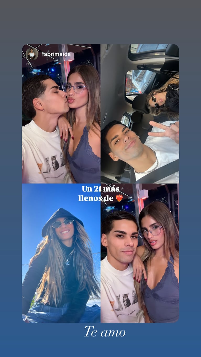 Julieta Poggio celebró un nuevo mes con su novio Fabrizio Maida.