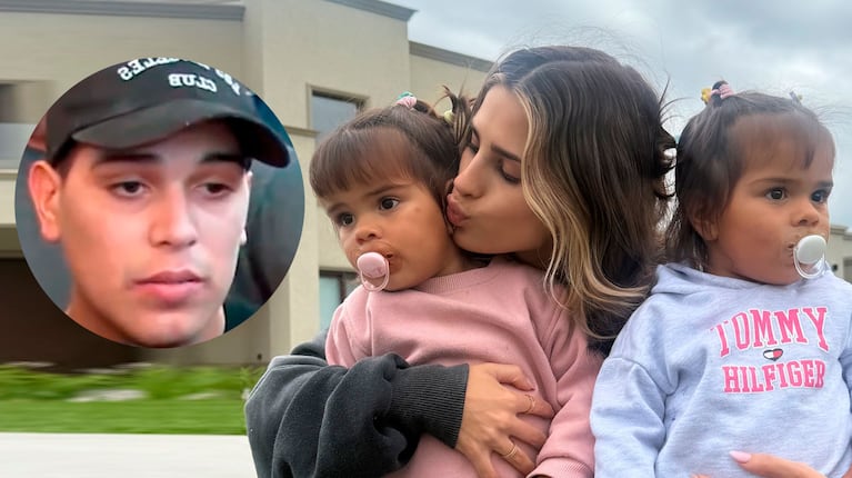Julieta Poggio, con las gemelas de Daniela Celis y Thiago Medina (Foto: Instagram)