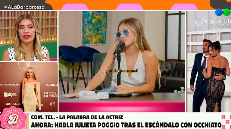Julieta Poggio desmintió en vivo a Mariana Brey (Foto: A la Barbarossa / Telefe)