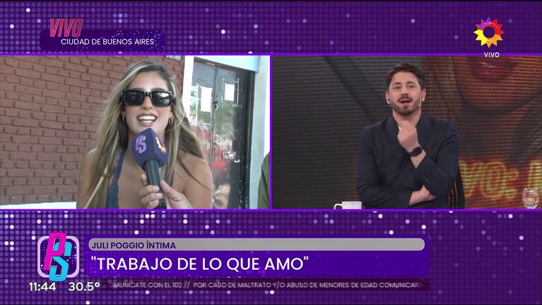 Julieta Poggio habló en Puro Show (Foto: captura de eltrece).