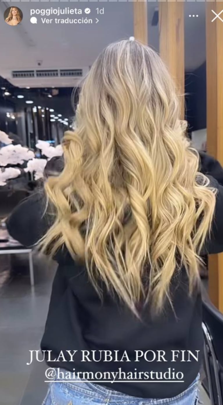 Julieta Poggio impactó con un radical cambio del look que quería hace tiempo: "Por fin, rubia"