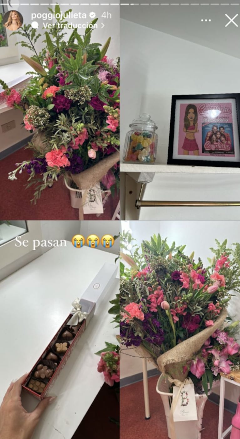 Julieta Poggio mostró los regalos que le hicieron sus fans por su debut como actriz