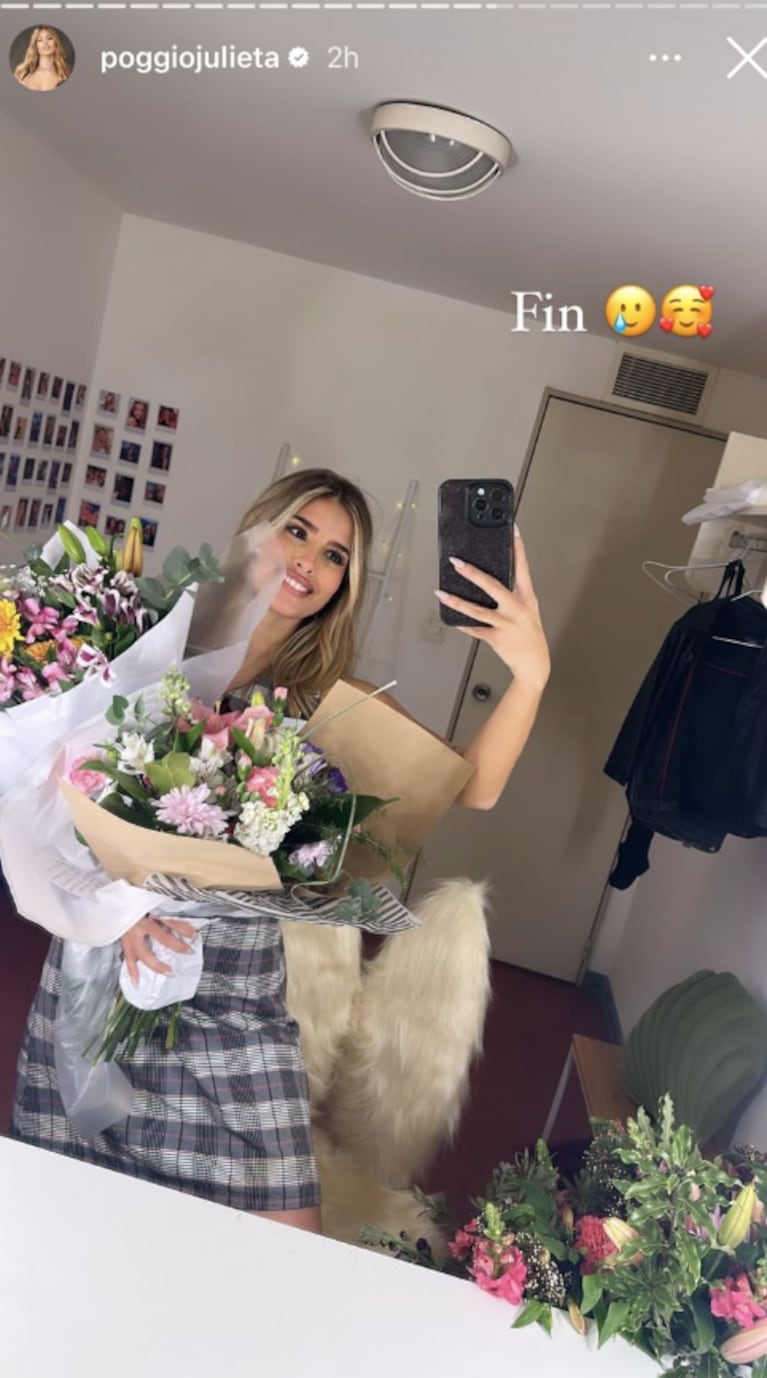 Julieta Poggio mostró los regalos que le hicieron sus fans por su debut como actriz