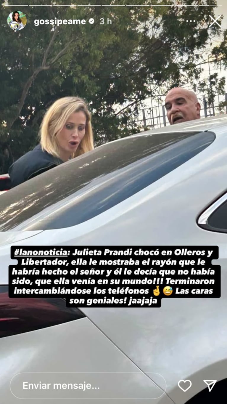 Julieta Prandi en la vía pública (Foto: Instagram/@gossipeame).
