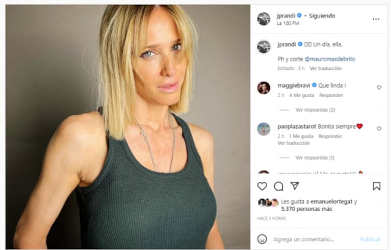 Julieta Prandi se hizo un drástico cambio de look y se animó a mostrarlo