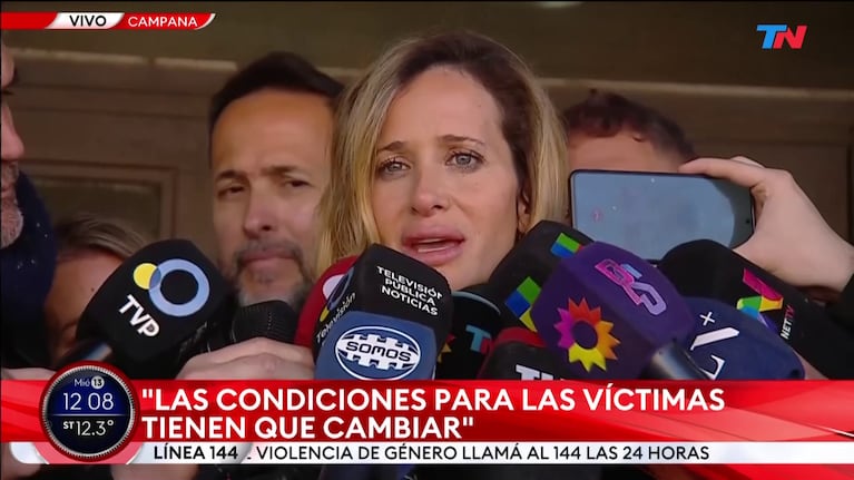 Julieta Prandi tras la condena a su exmarido (Foto: captura de TN).