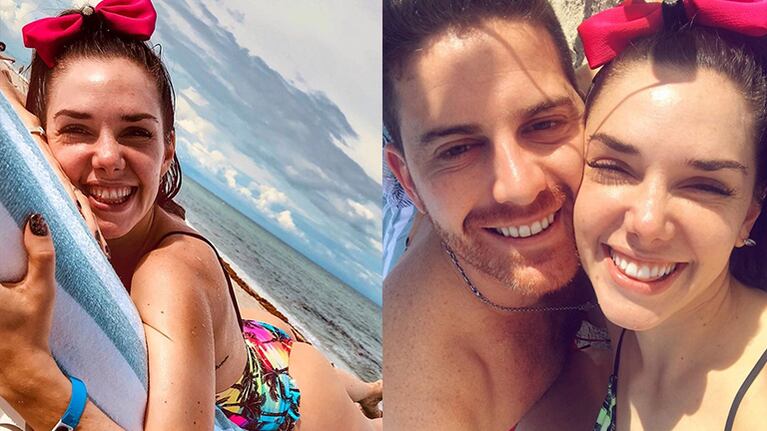 Julieta y su novio están disfrutando de la playa.