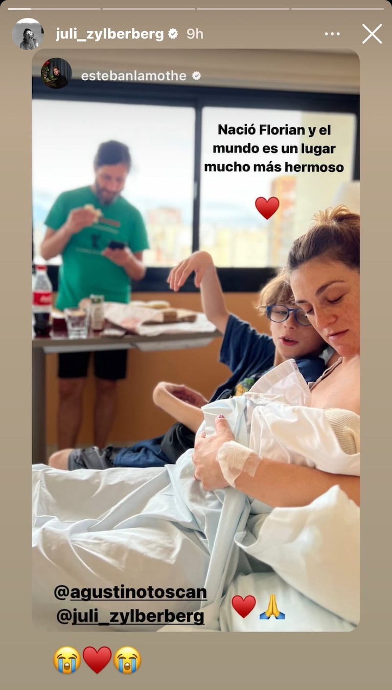 Julieta Zylberberg fue mamá y Esteban Lamothe le dedicó un mensaje en redes sociales.