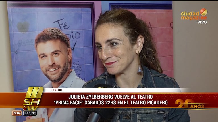 Julieta Zylberberg habló de su regreso al teatro con Mshow (Foto: captura de Ciudad Magazine).