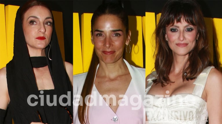 Julieta Zylberberg, Juana Viale y Mónica Antonópulos en el estreno de la serie de Yiya Murano (Fotos: Movilpress).