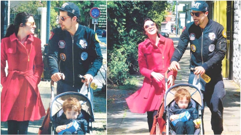 Julieta Zylberberg y Esteban Lamothe, juntos con su hijo de paseo tras los rumores de crisis (Fotos: revista Gente)