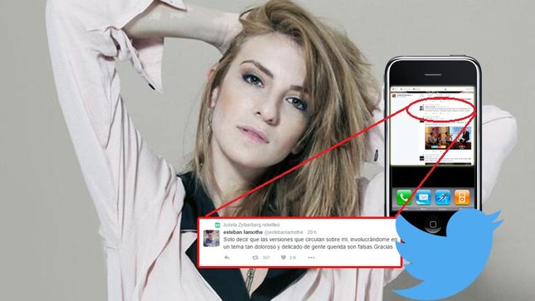 Julieta Zylberberg y un contundente retweet tras la separación de Suar y Siciliani (Foto: web)